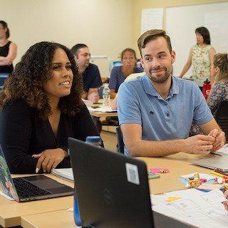 Two EXT students in class